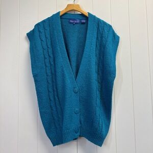 Vintage Allison Smith II Womens Preppy Sweater Vest Size 20 Old Money